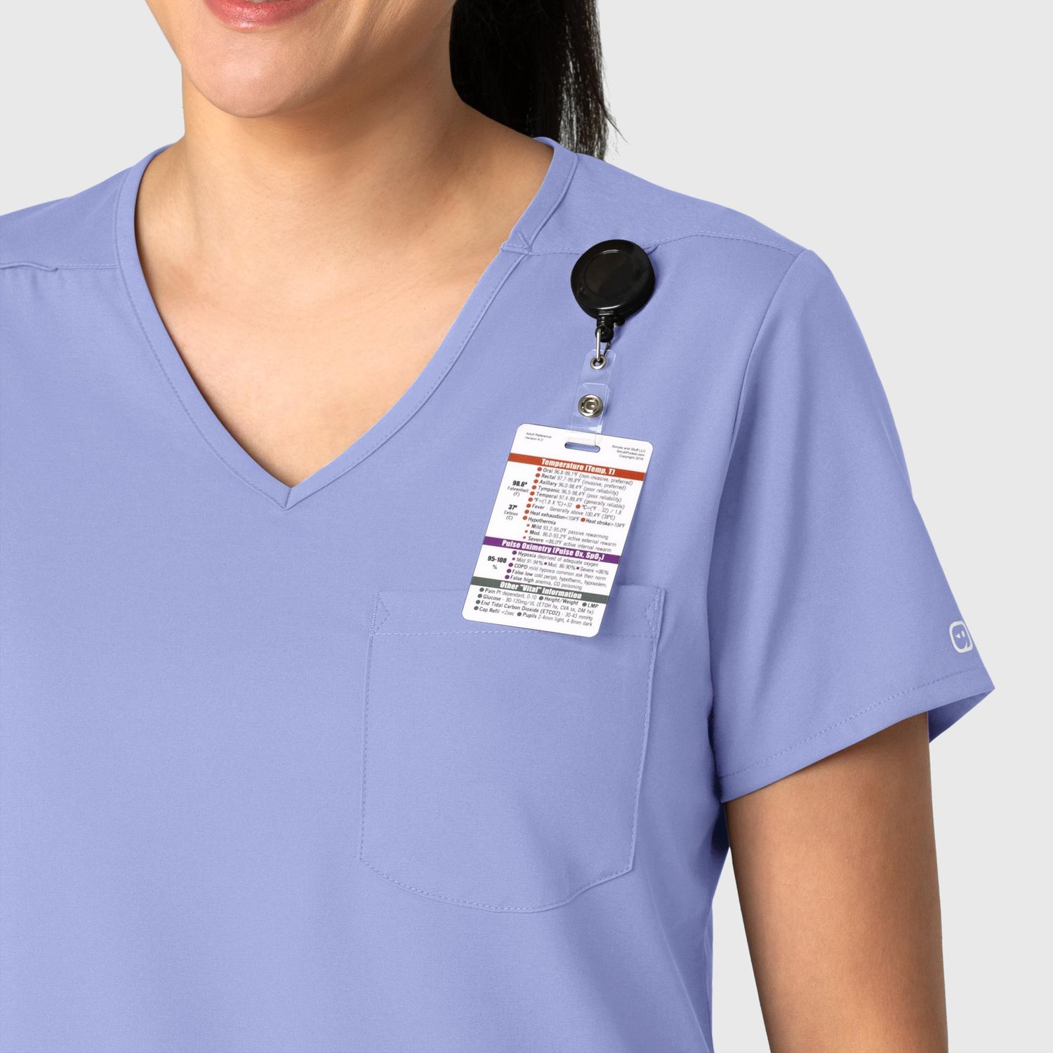 Casacca donna 6151 scollo a V ceil blue