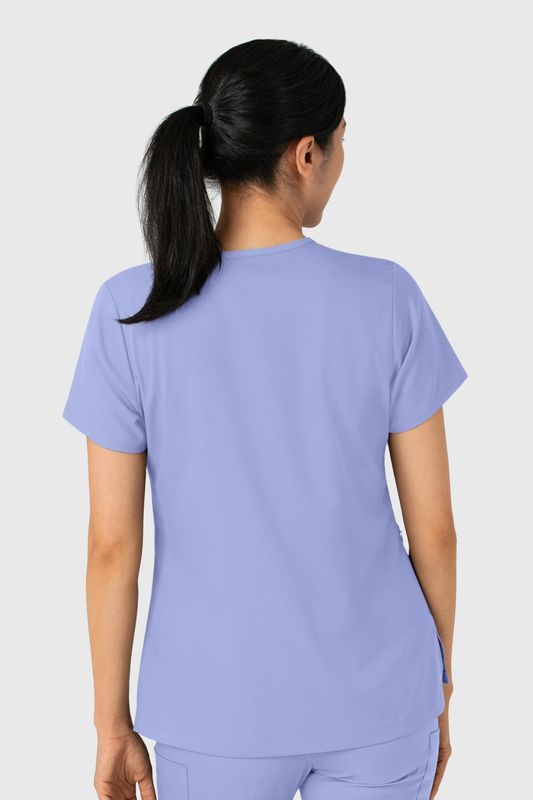Casacca donna 6151 scollo a V ceil blue