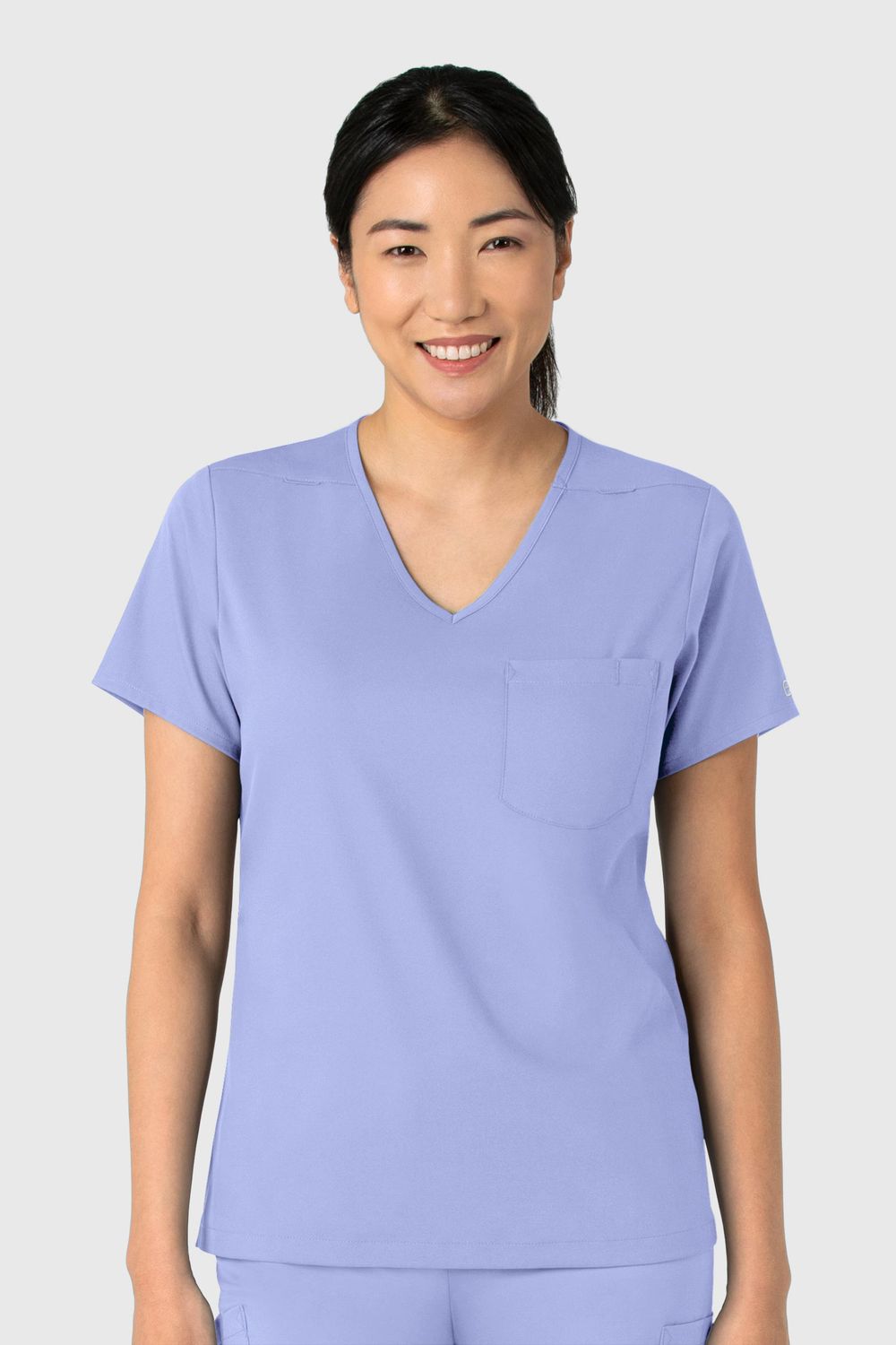 Casacca donna 6151 scollo a V ceil blue