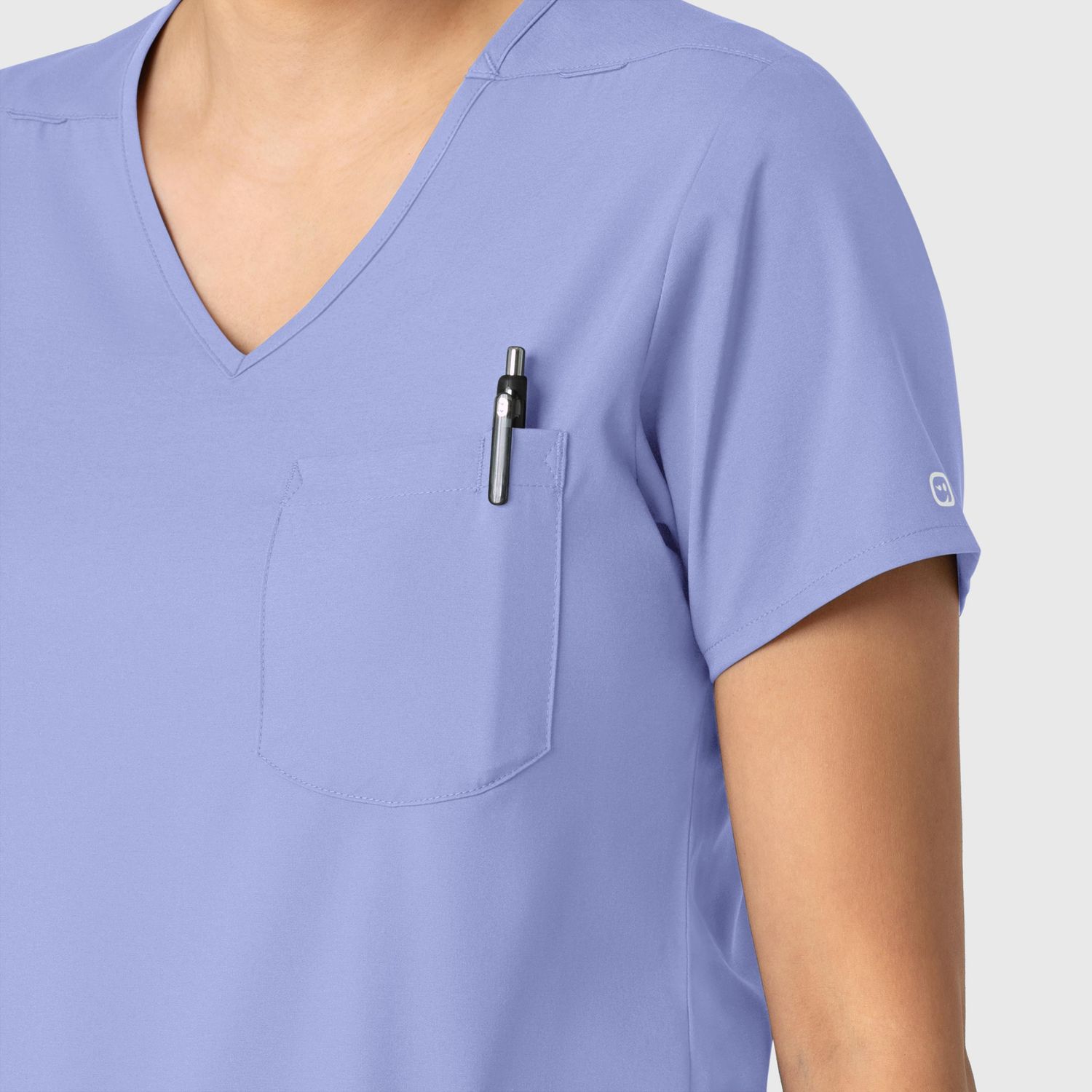 Casacca donna 6151 scollo a V ceil blue