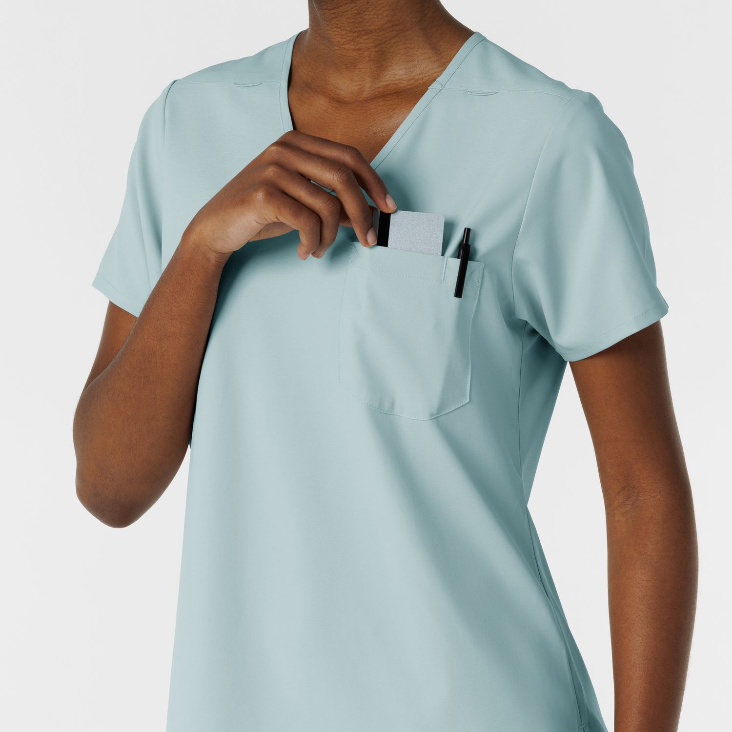 Casacca donna 6151 scollo a V sky blue