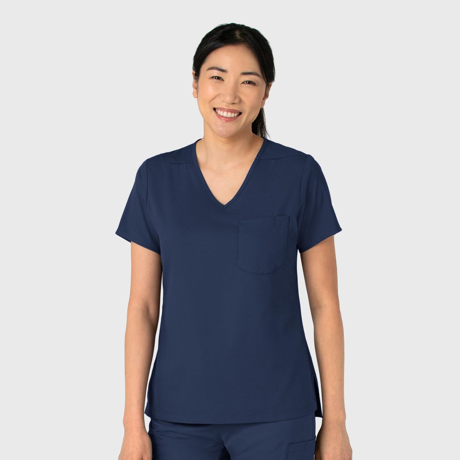 Casacca donna 6151 scollo a V navy blue
