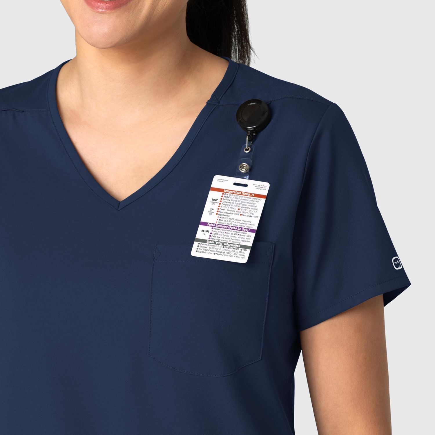 Casacca donna 6151 scollo a V navy blue