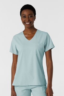 Casacca donna 6151 scollo a V sky blue