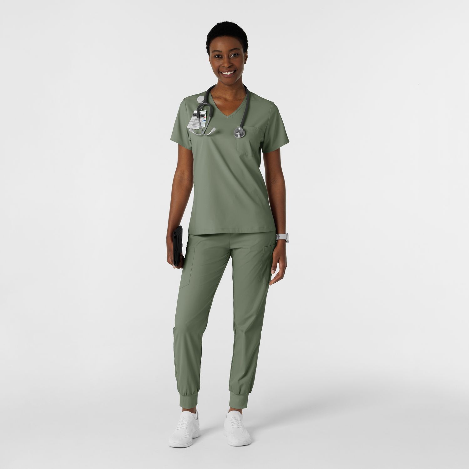 Casacca donna 6151 scollo a V sage