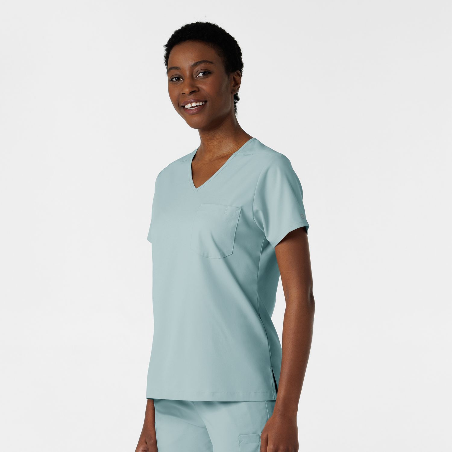 Casacca donna 6151 scollo a V sky blue