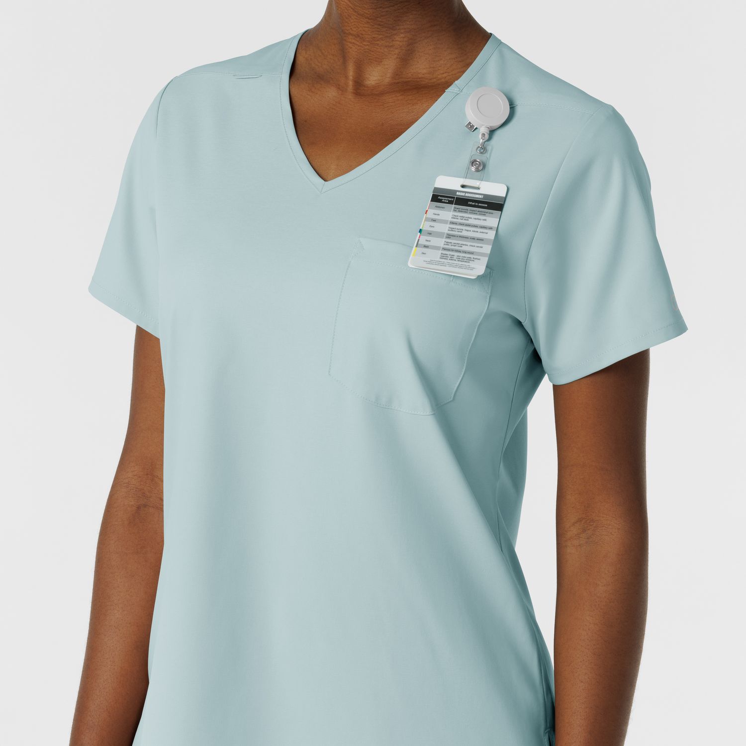 Casacca donna 6151 scollo a V sky blue