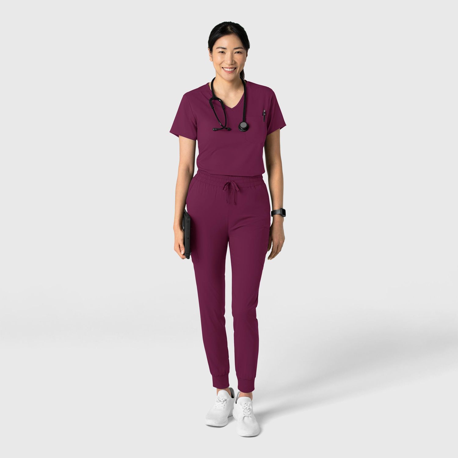 Casacca donna 6151 scollo a V wine