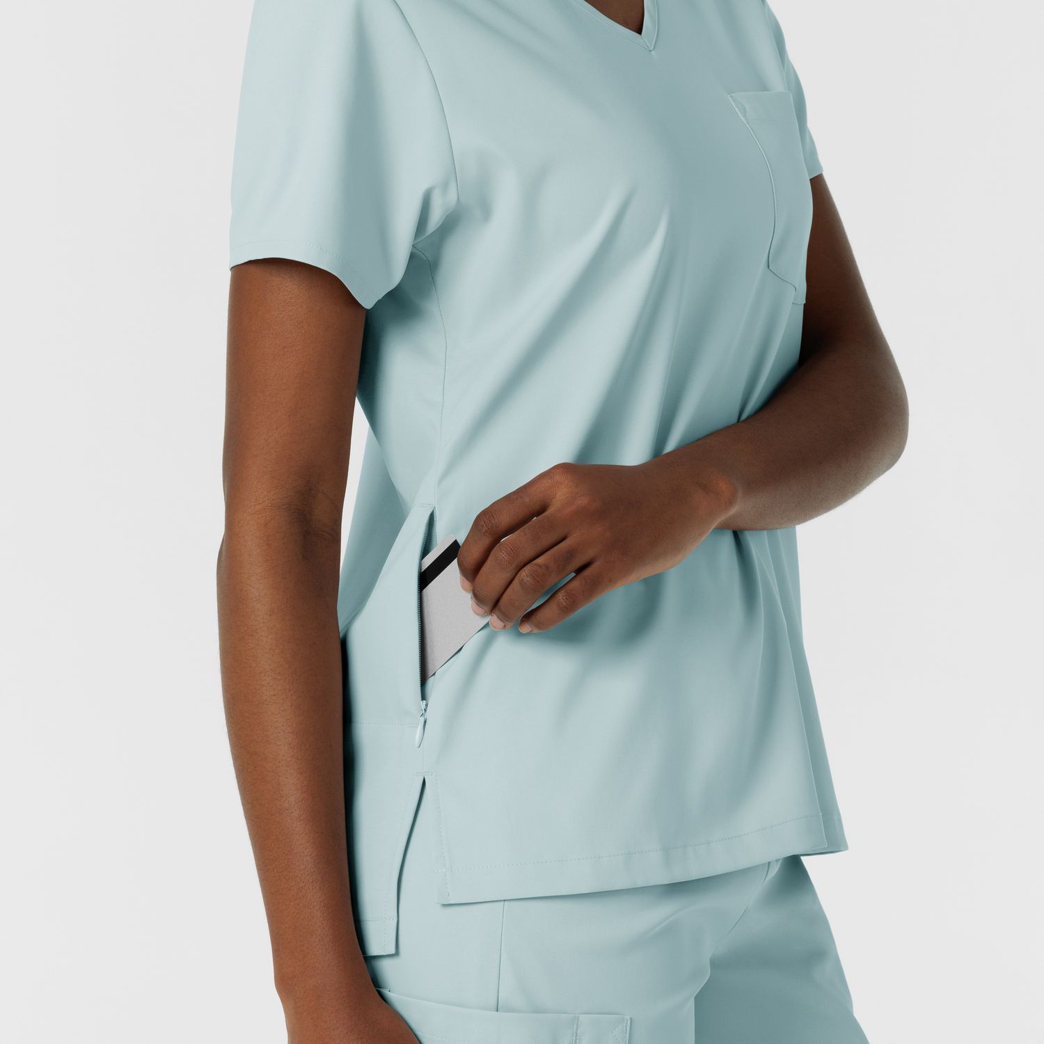 Casacca donna 6151 scollo a V sky blue