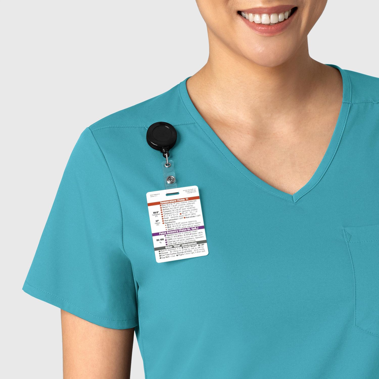 Casacca donna 6151 scollo a V teal blue