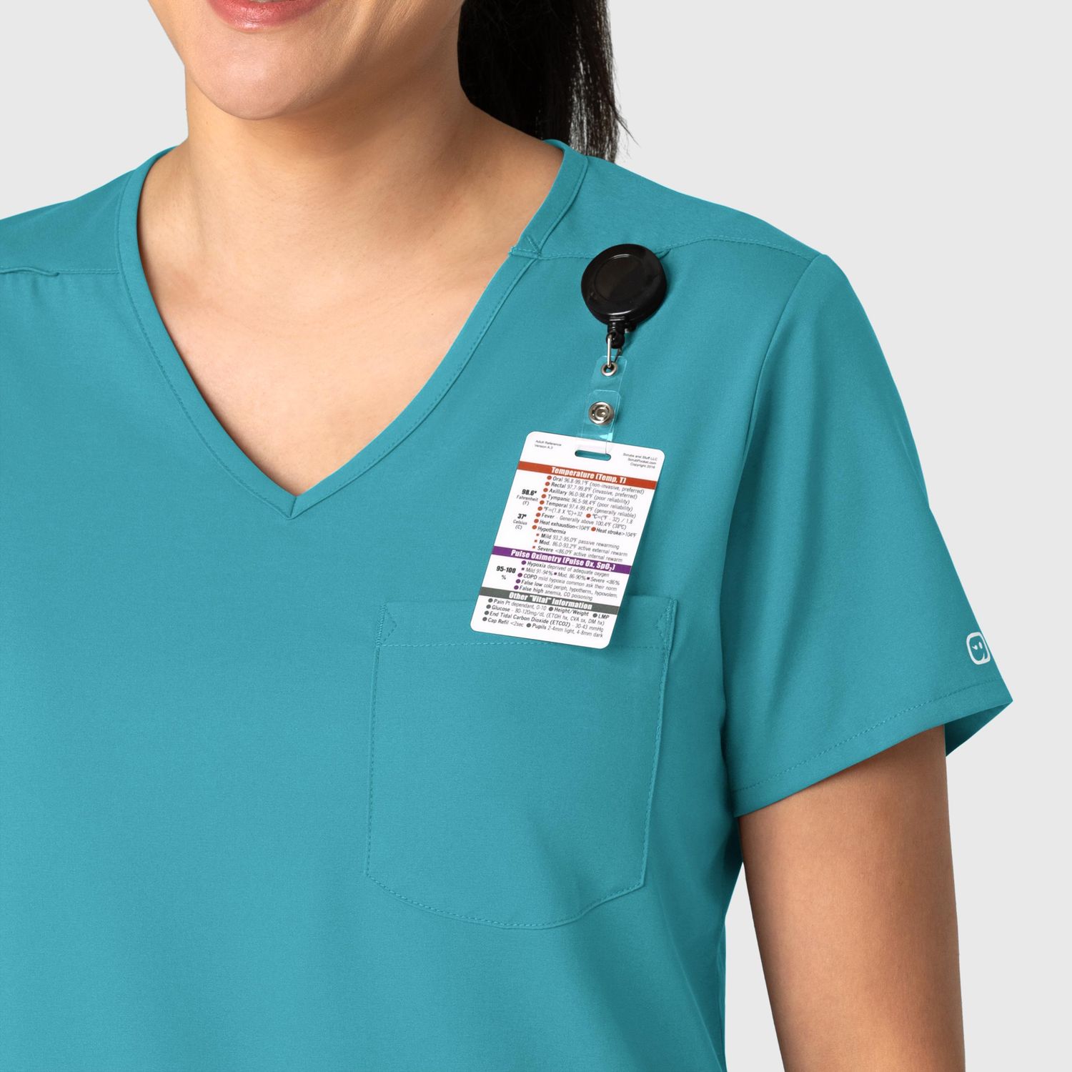 Casacca donna 6151 scollo a V teal blue