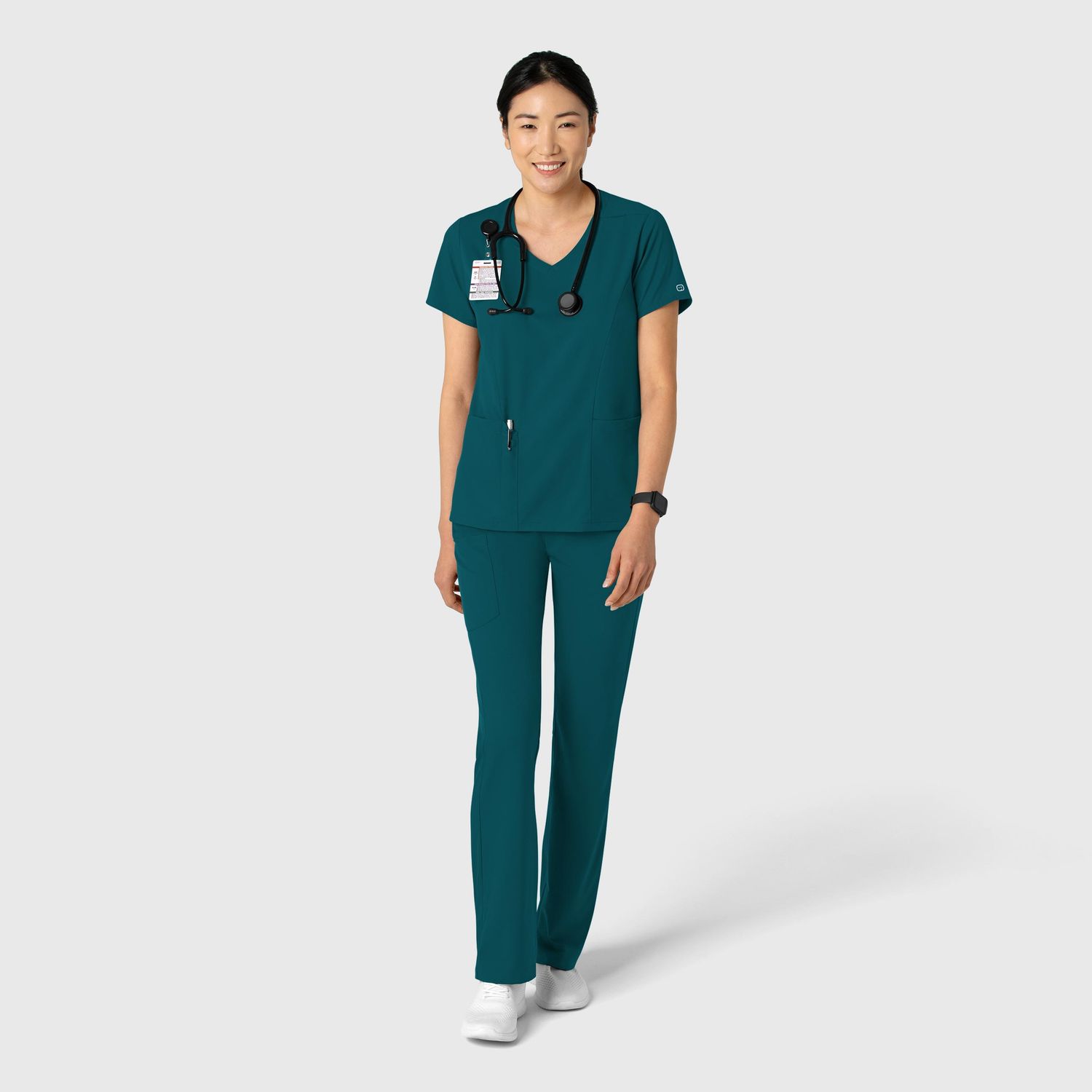 Casacca donna 6251 scollo a V caribbean blue