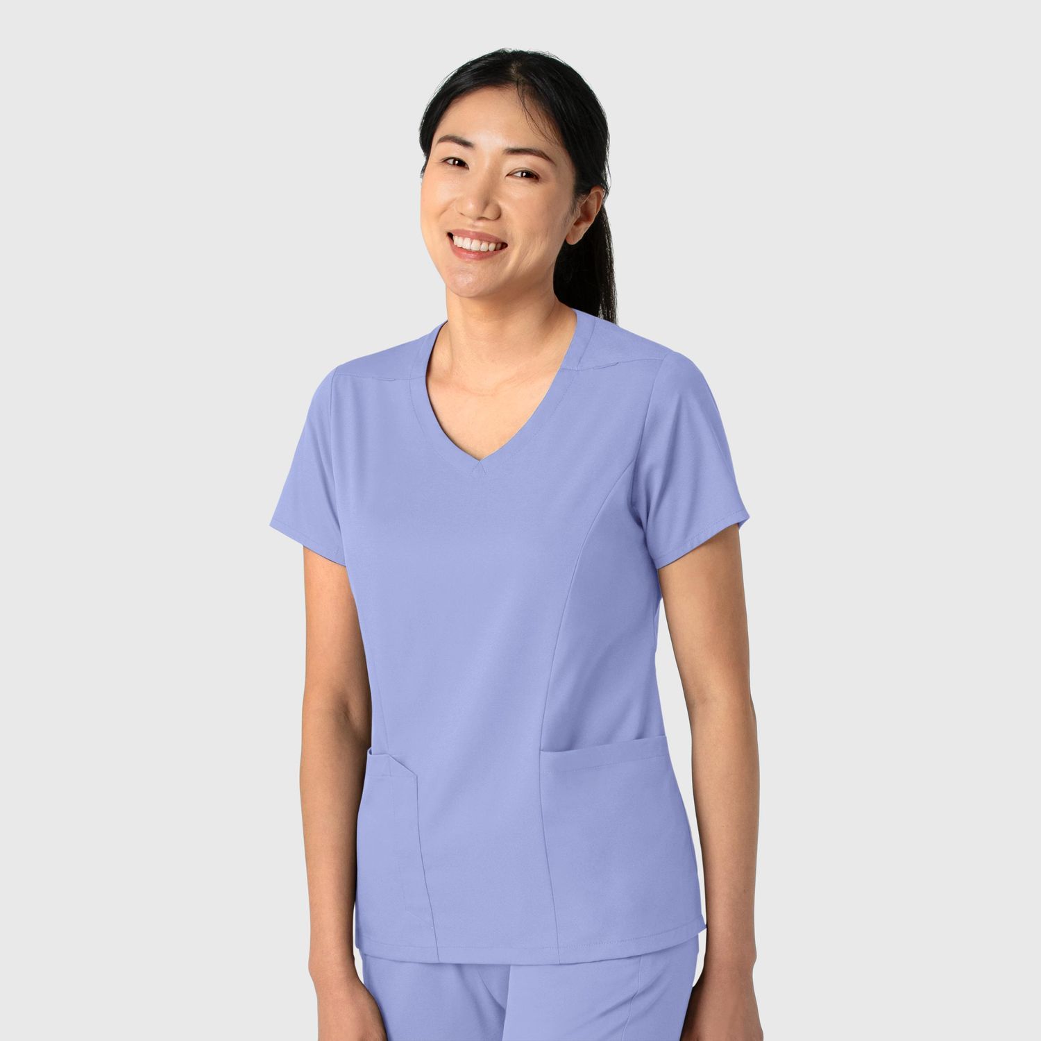 Casacca donna 6251 scollo a V ceil blue