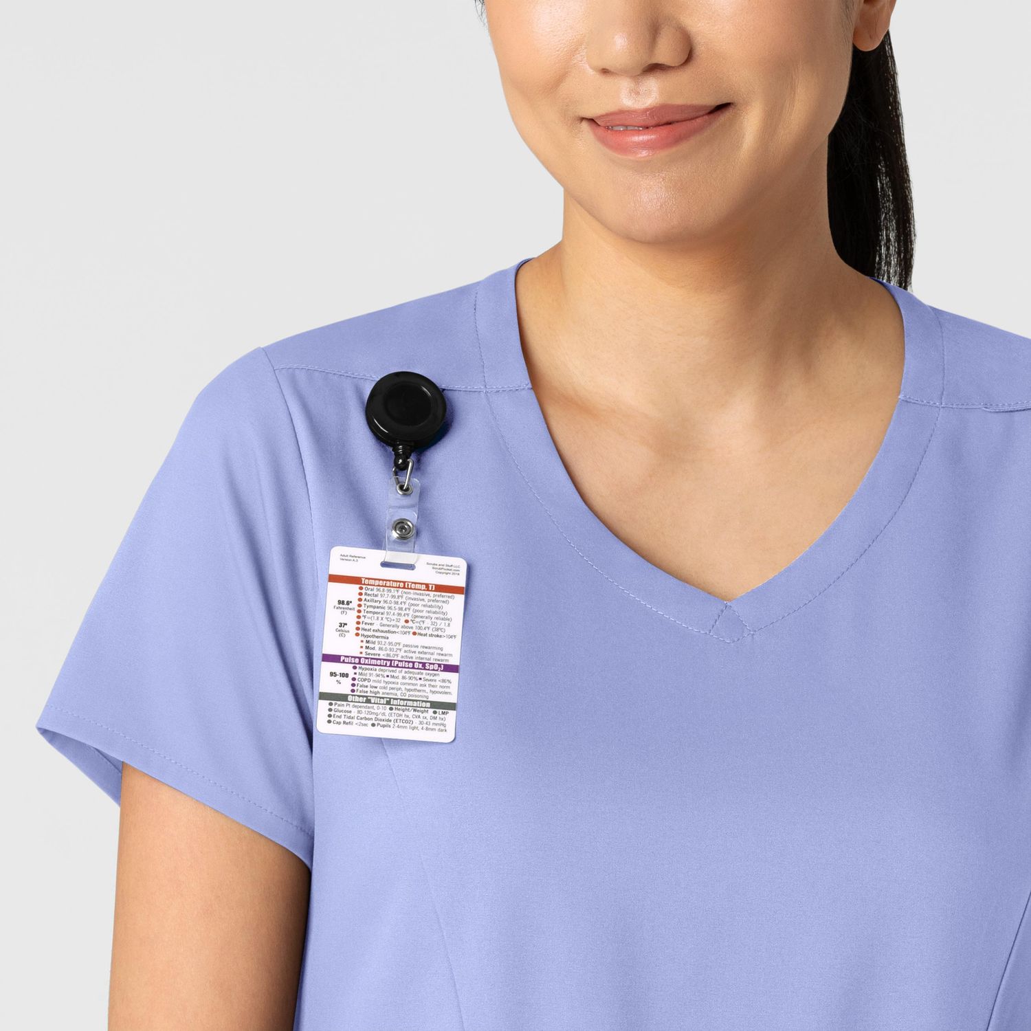 Casacca donna 6251 scollo a V ceil blue