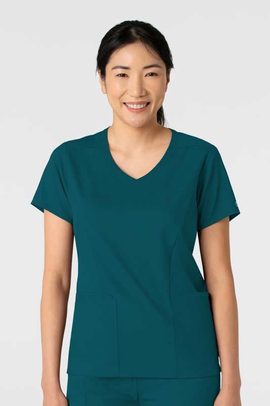 Casacca donna 6251 scollo a V caribbean blue