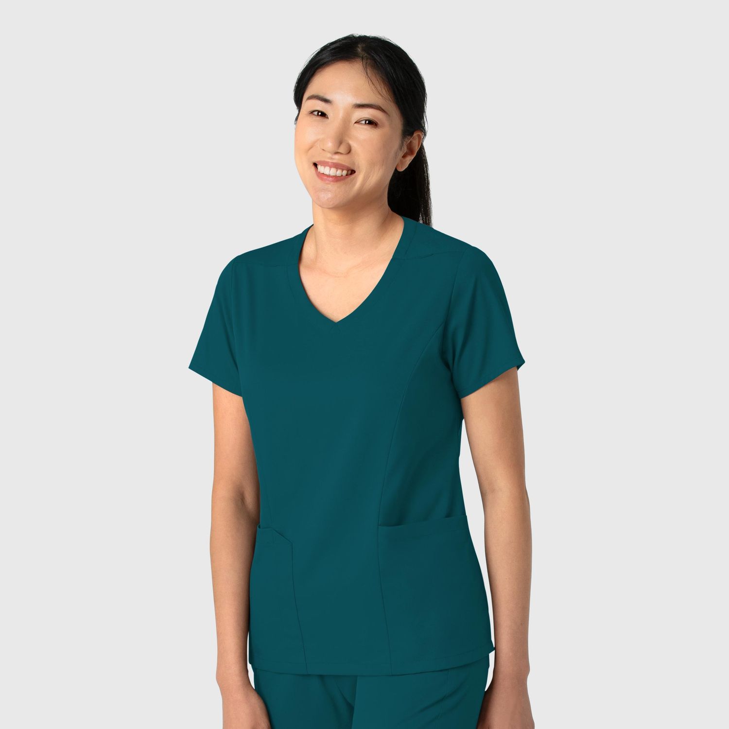 Casacca donna 6251 scollo a V caribbean blue