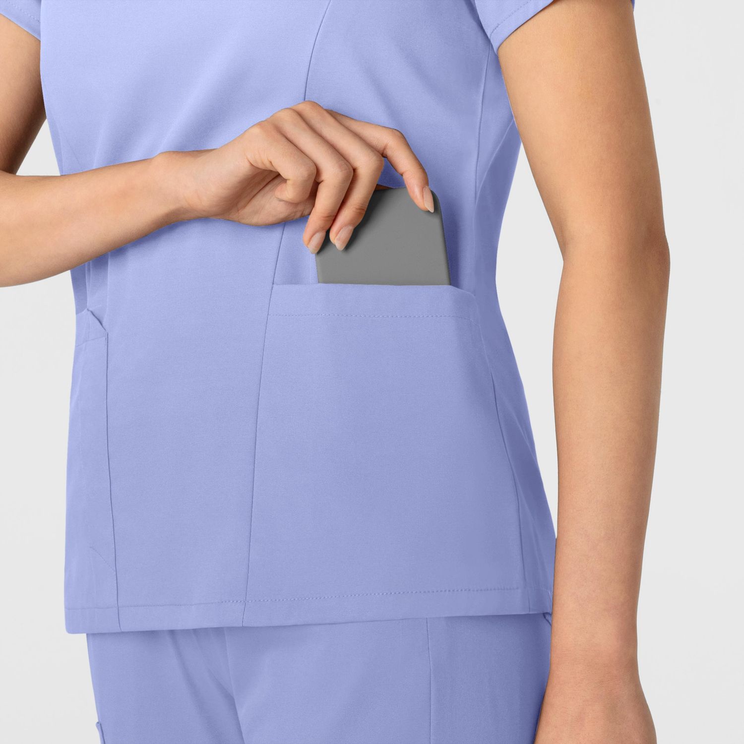 Casacca donna 6251 scollo a V ceil blue