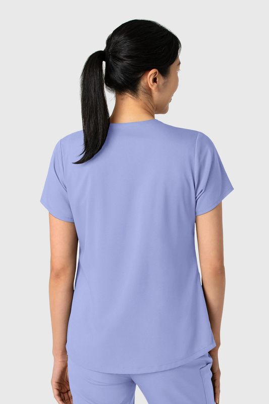 Casacca donna 6251 scollo a V ceil blue
