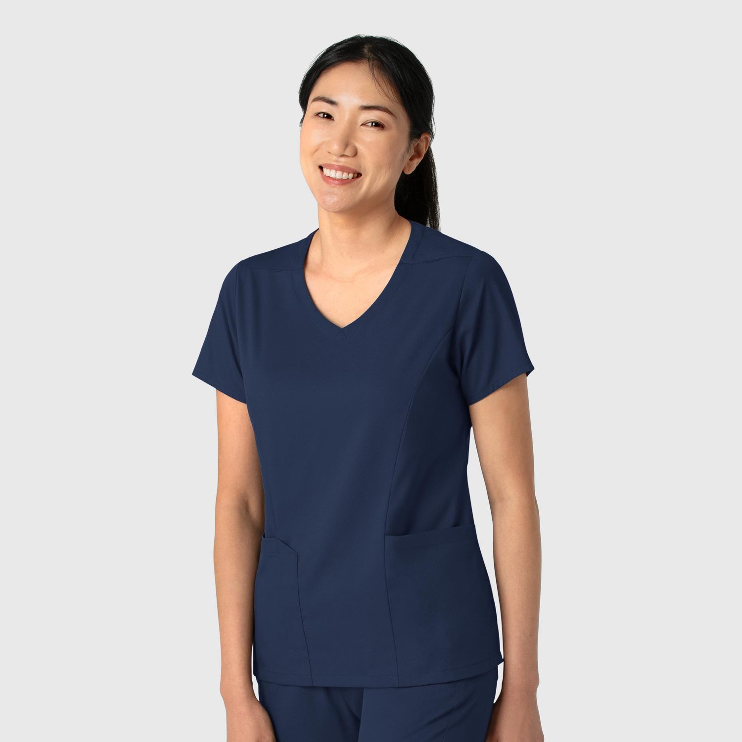 Casacca donna 6251 scollo a V navy blue