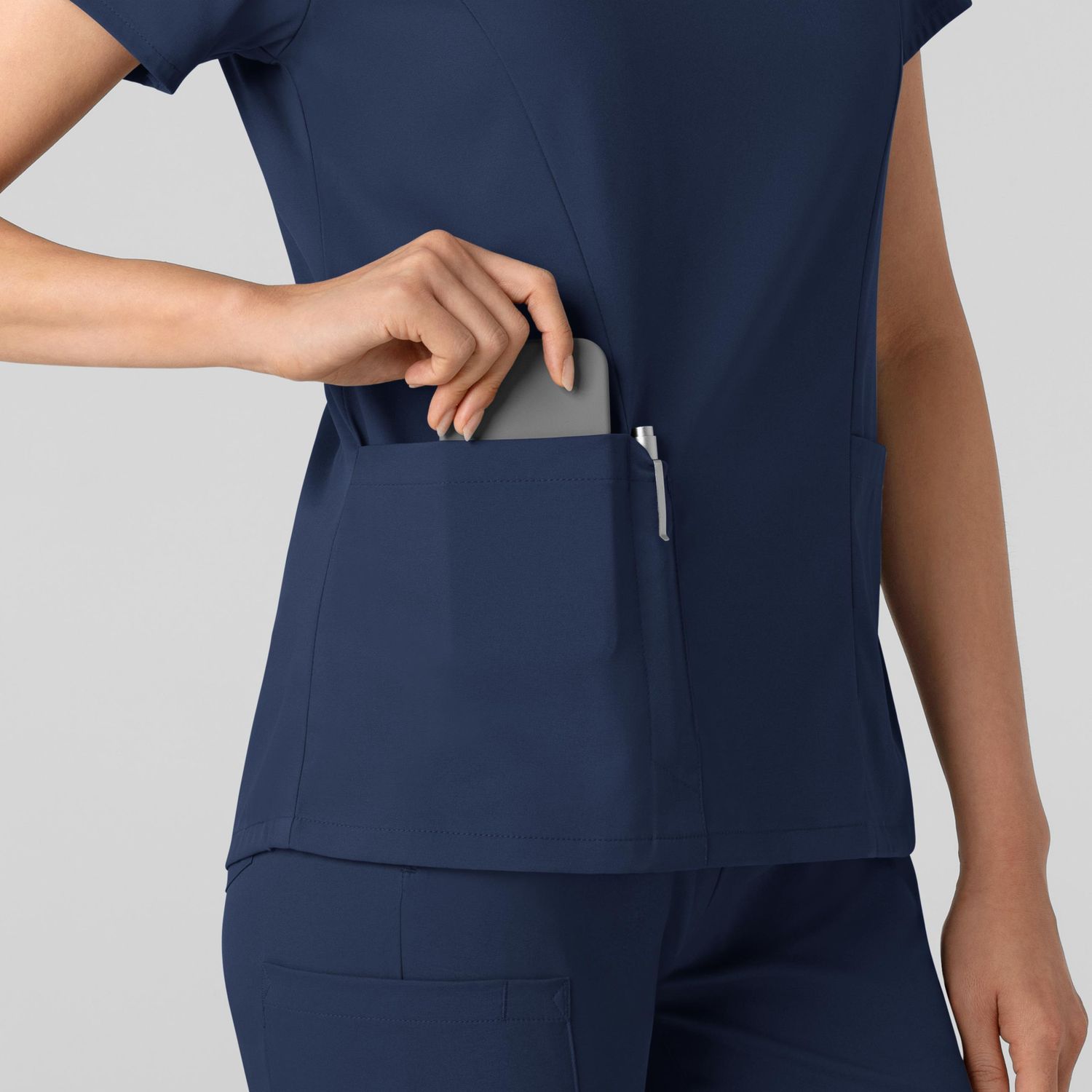 Casacca donna 6251 scollo a V navy blue