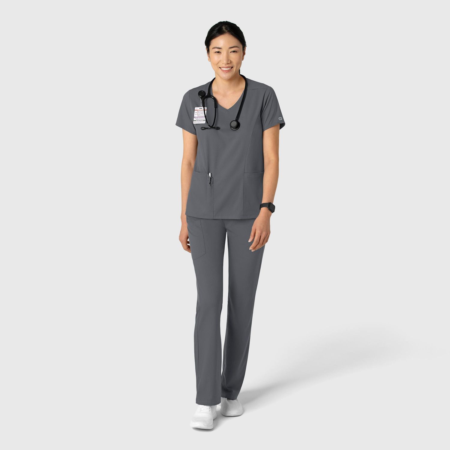 Casacca donna 6251 scollo a V pewter