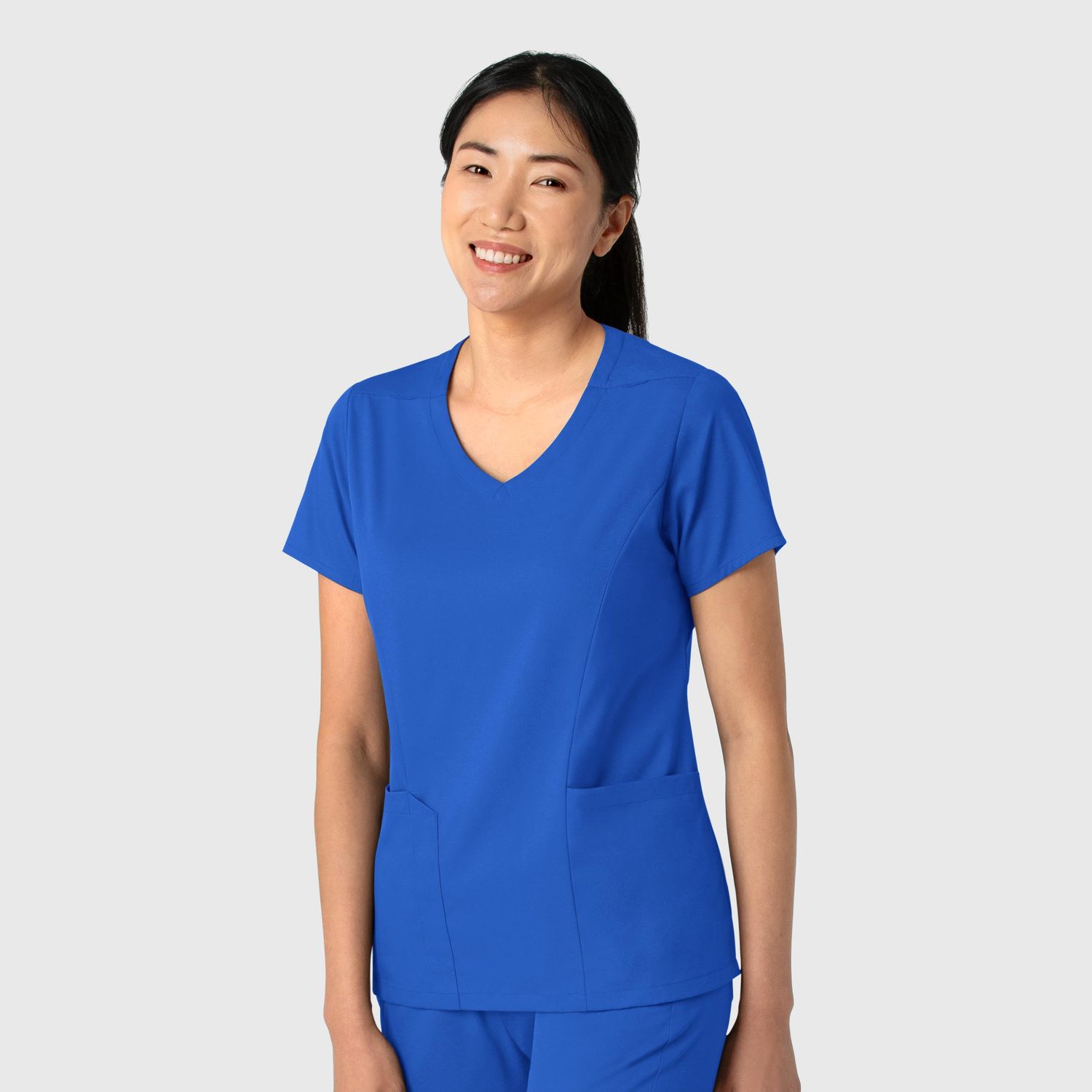 Casacca donna 6251 scollo a V royal blue