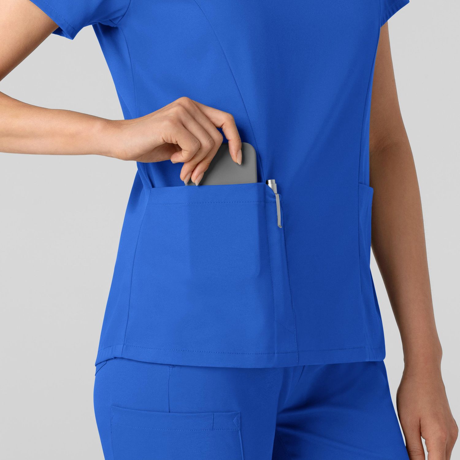 Casacca donna 6251 scollo a V royal blue