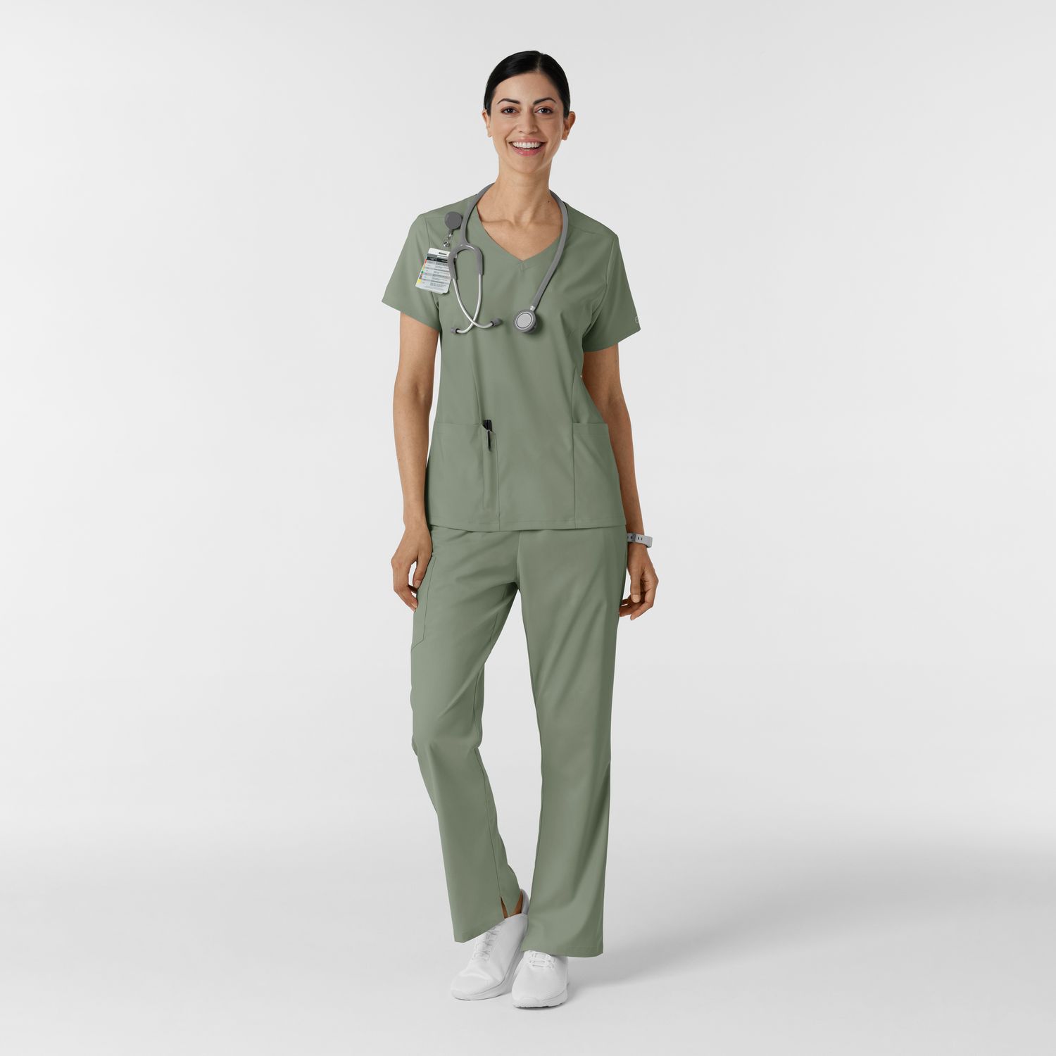 Casacca donna 6251 scollo a V sage
