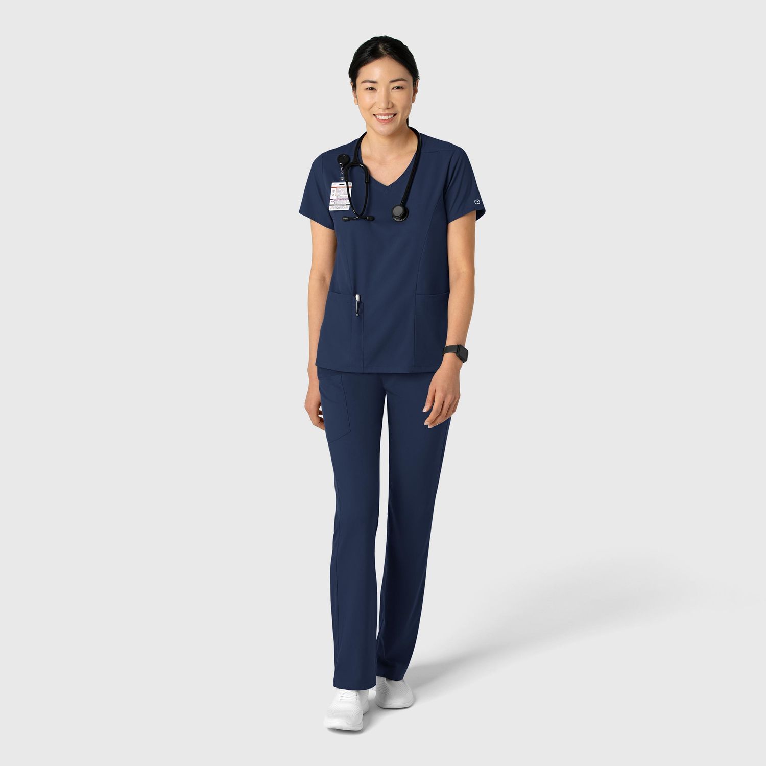 Casacca donna 6251 scollo a V navy blue