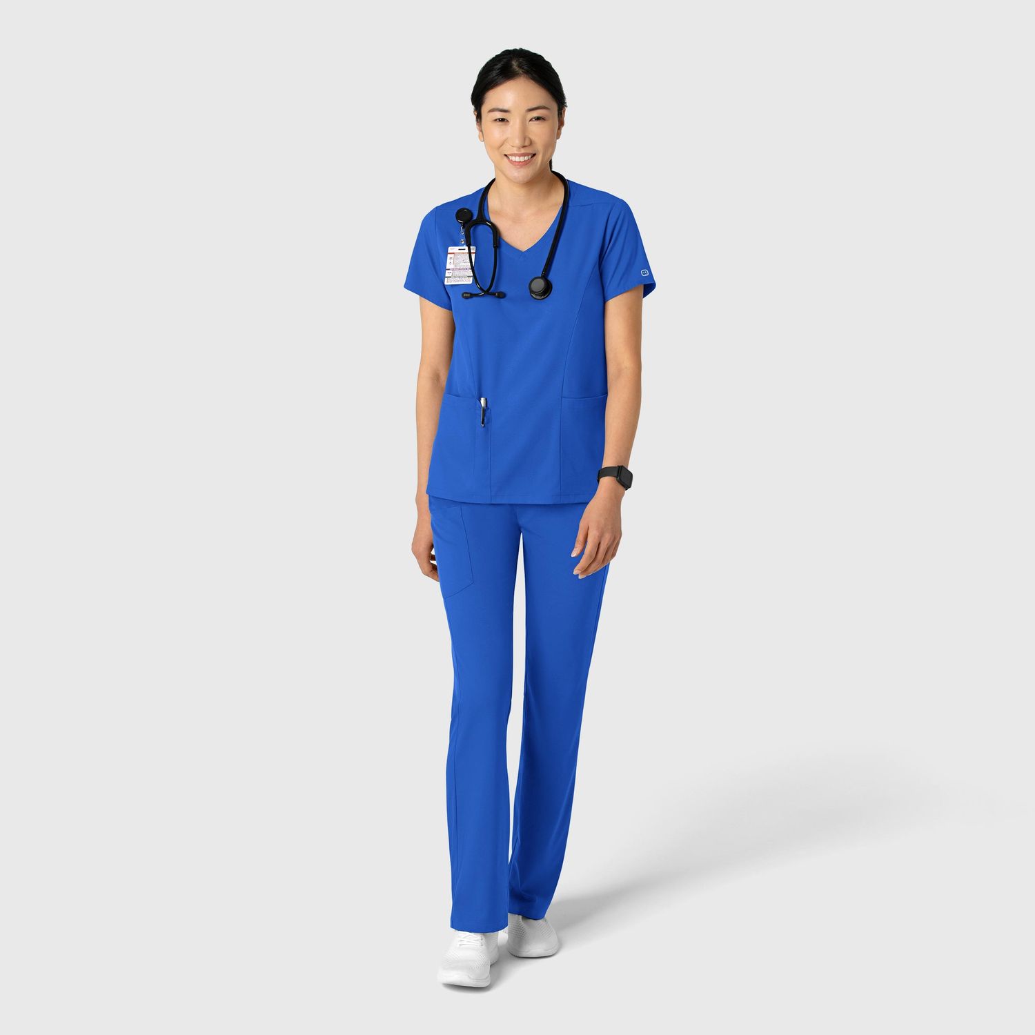 Casacca donna 6251 scollo a V royal blue