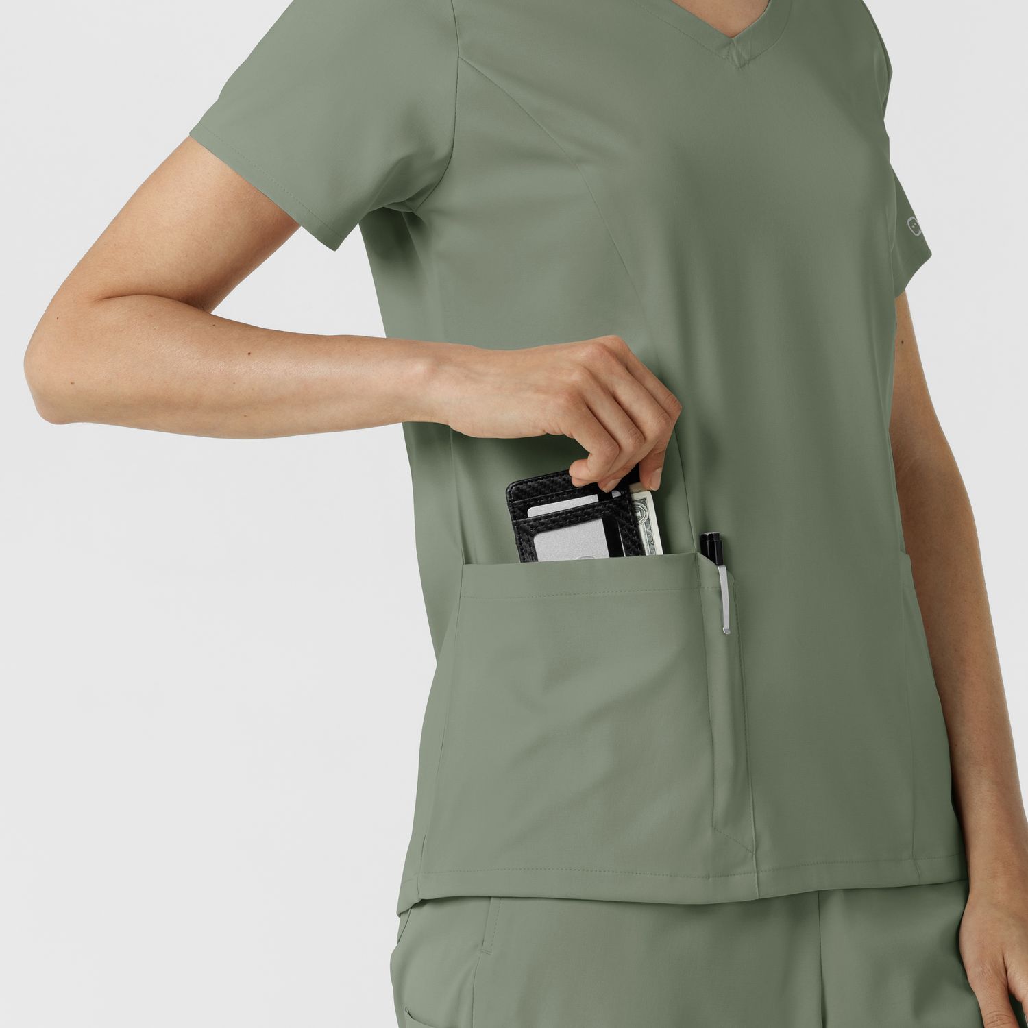 Casacca donna 6251 scollo a V sage