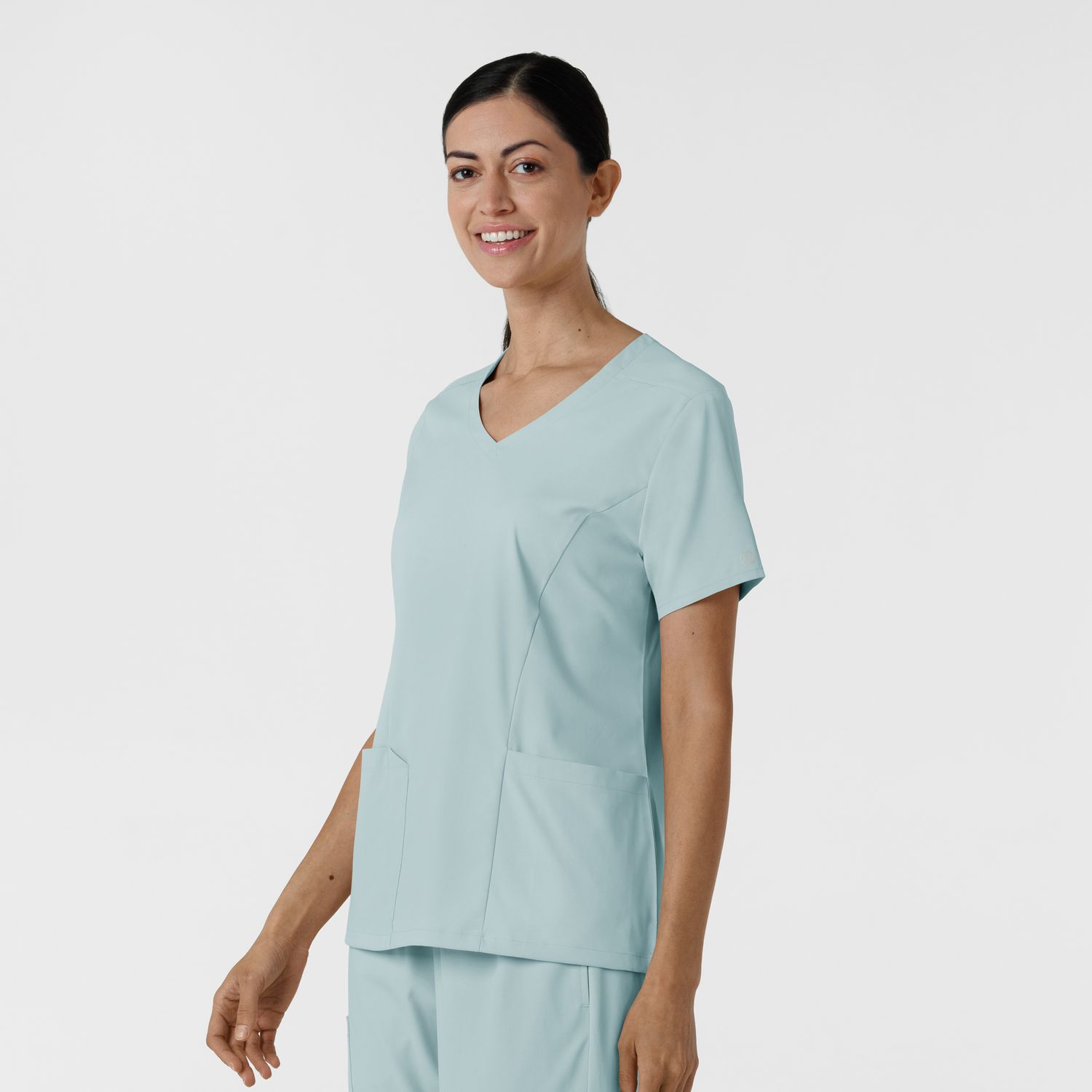 Casacca donna 6251 scollo a V sky blue