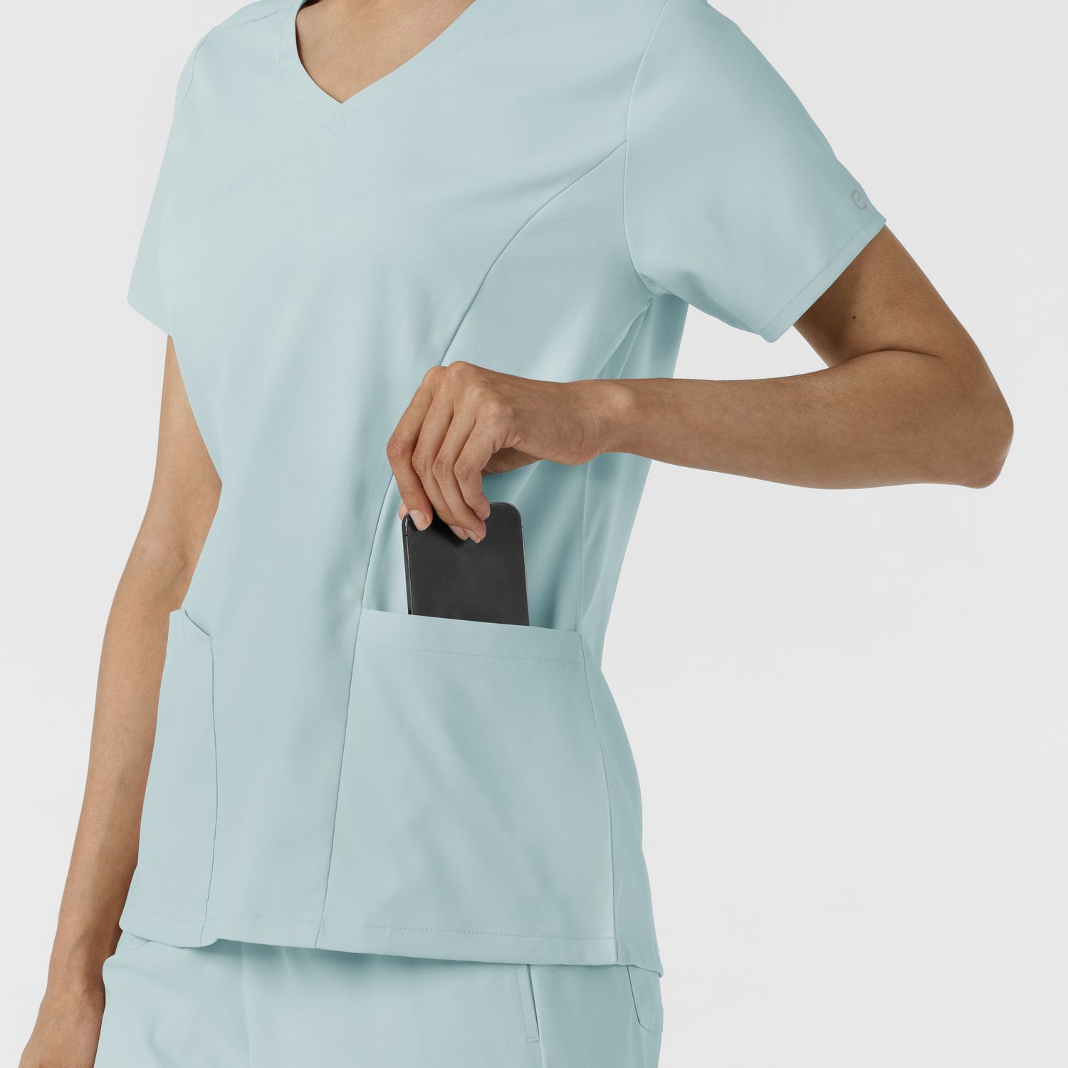 Casacca donna 6251 scollo a V sky blue