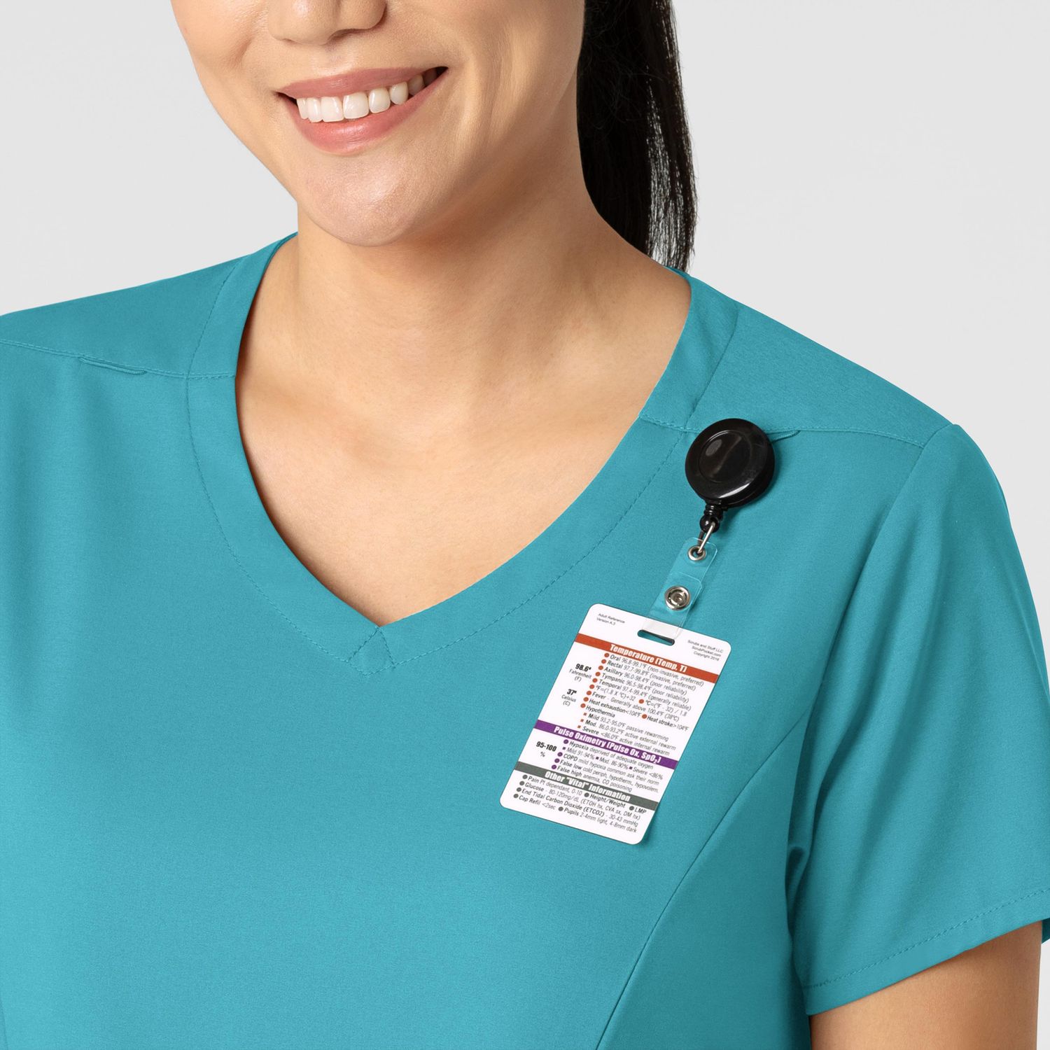 Casacca donna 6251 scollo a V teal blue