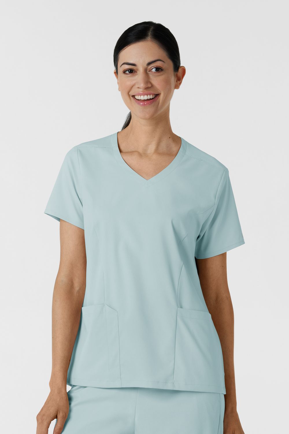 Casacca donna 6251 scollo a V sky blue