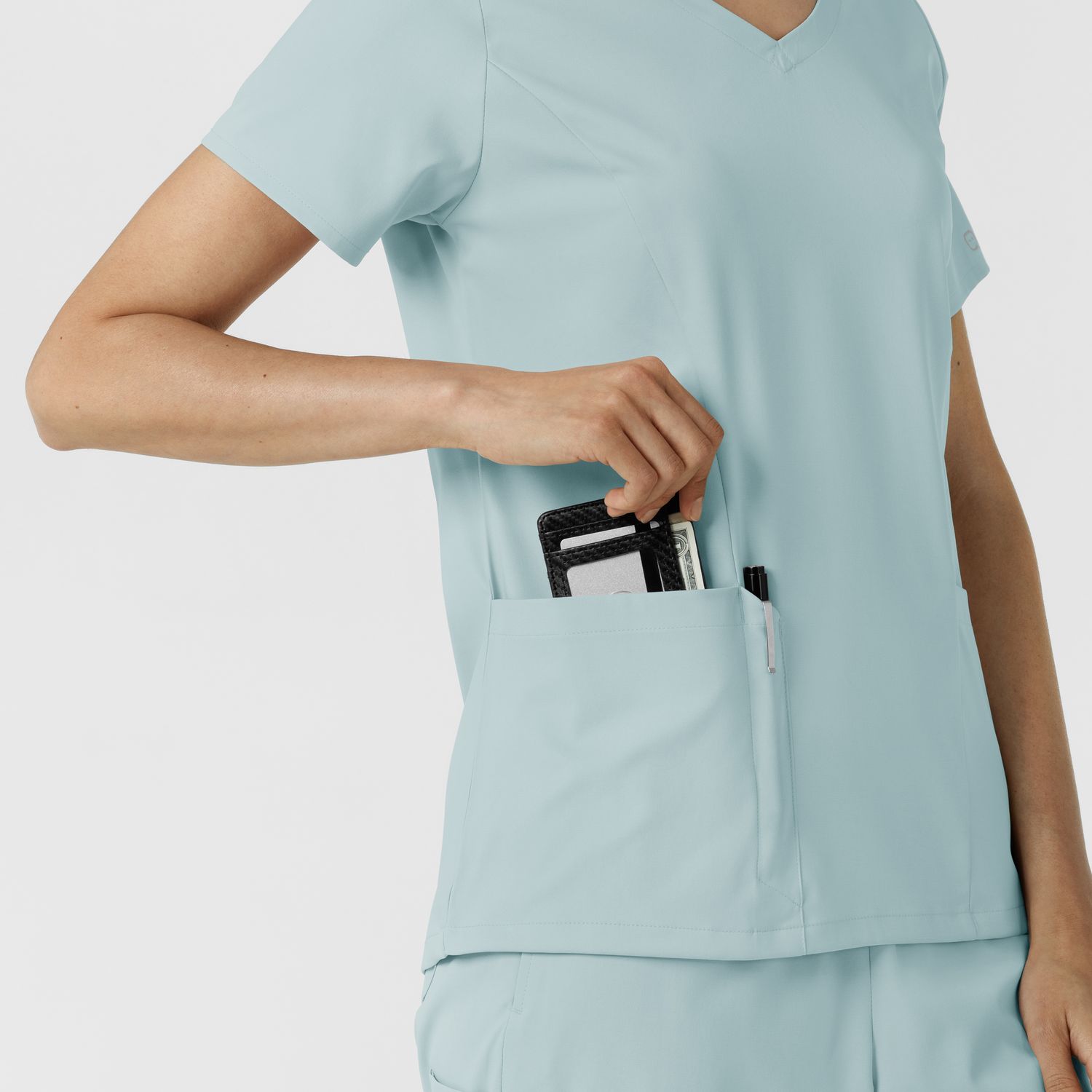 Casacca donna 6251 scollo a V sky blue