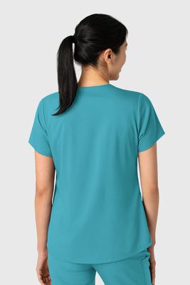 Casacca donna 6251 scollo a V teal blue