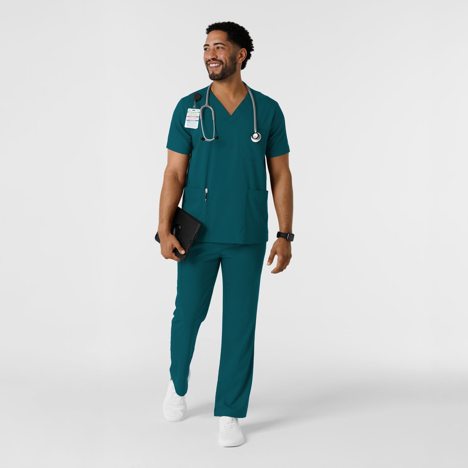 Casacca uomo 6351 scollo a V caribbean blue