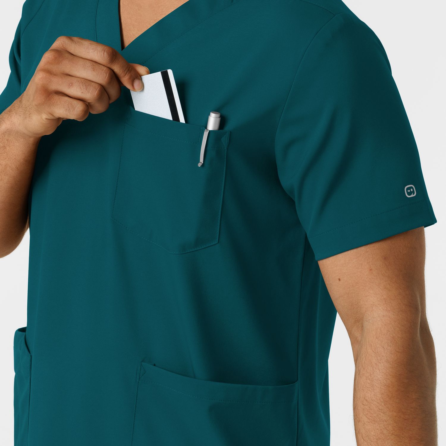 Casacca uomo 6351 scollo a V caribbean blue