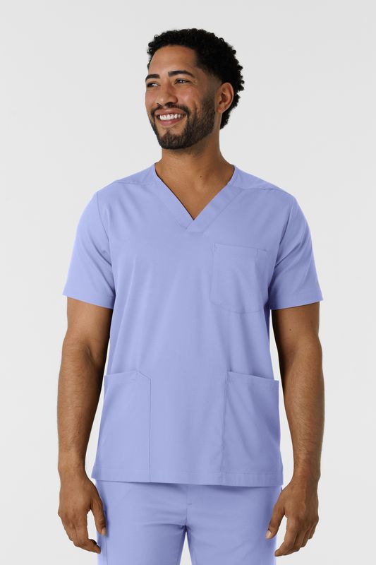 Casacca uomo 6351 scollo a V ceil blue
