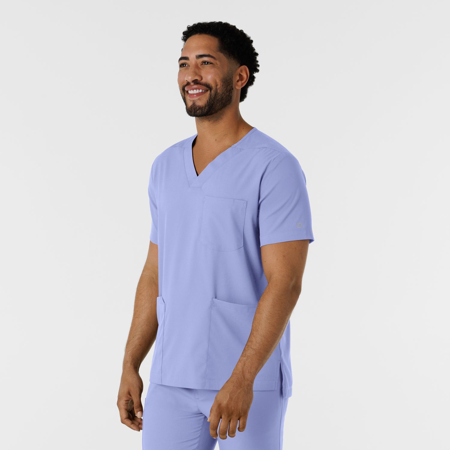 Casacca uomo 6351 scollo a V ceil blue