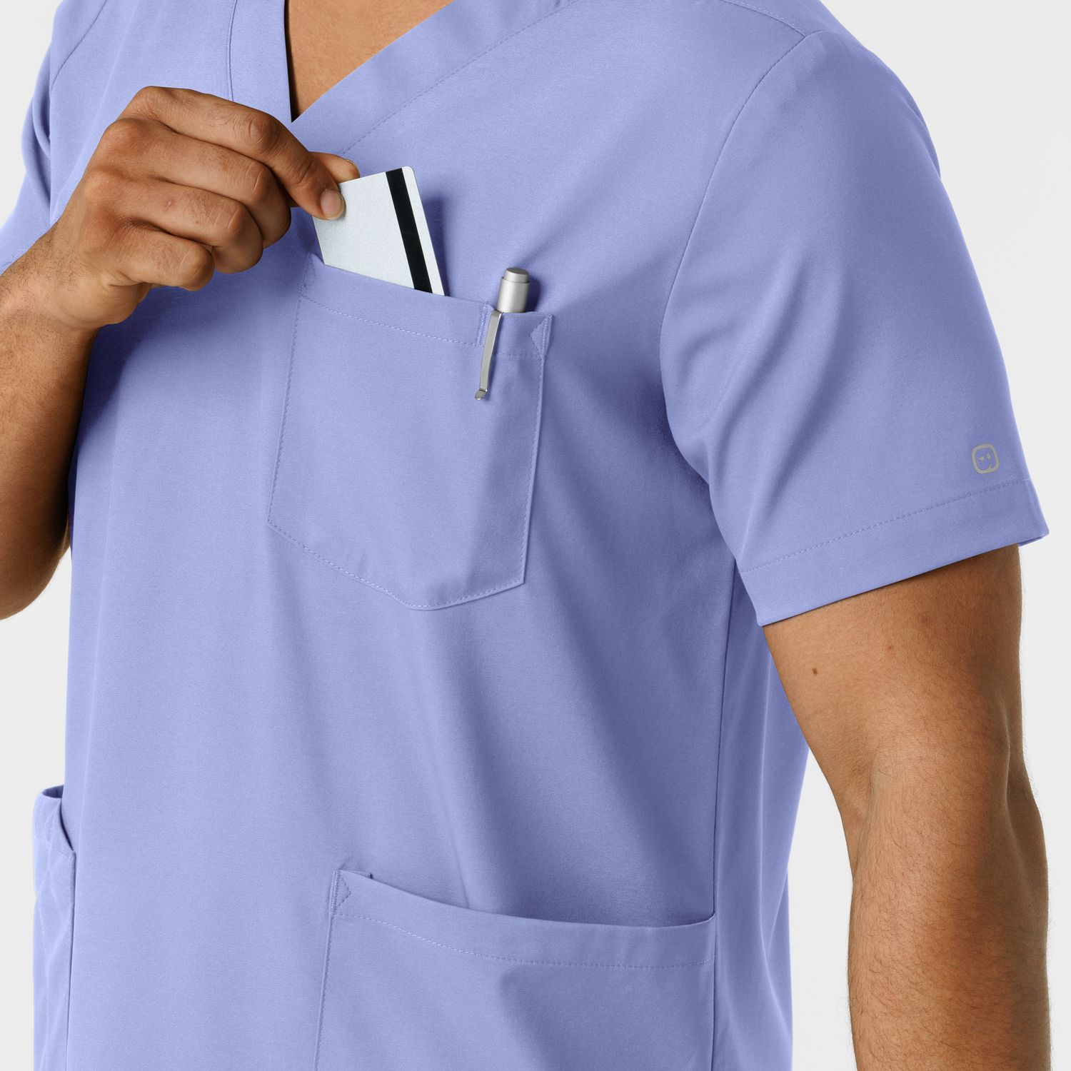 Casacca uomo 6351 scollo a V ceil blue