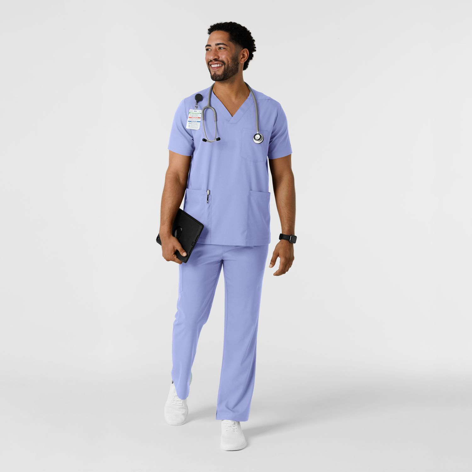 Casacca uomo 6351 scollo a V ceil blue