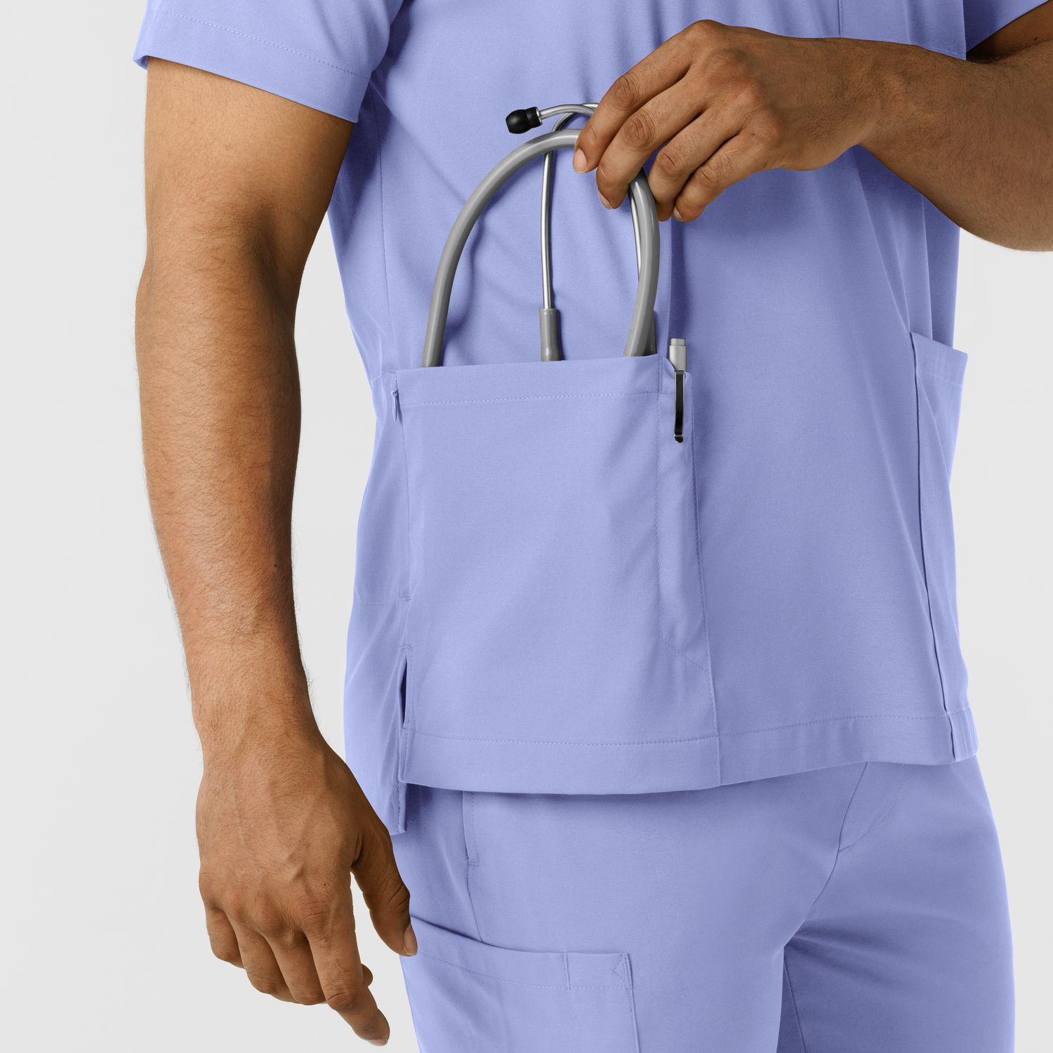 Casacca uomo 6351 scollo a V ceil blue