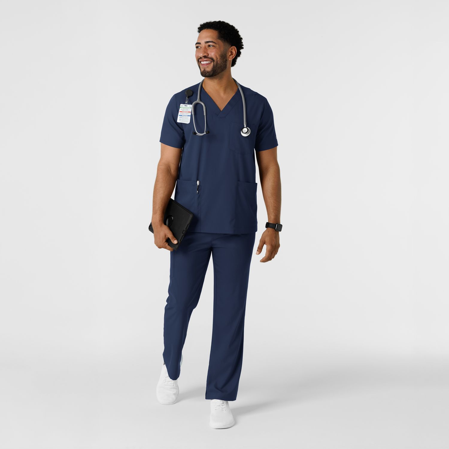Casacca uomo 6351 scollo a V navy blue