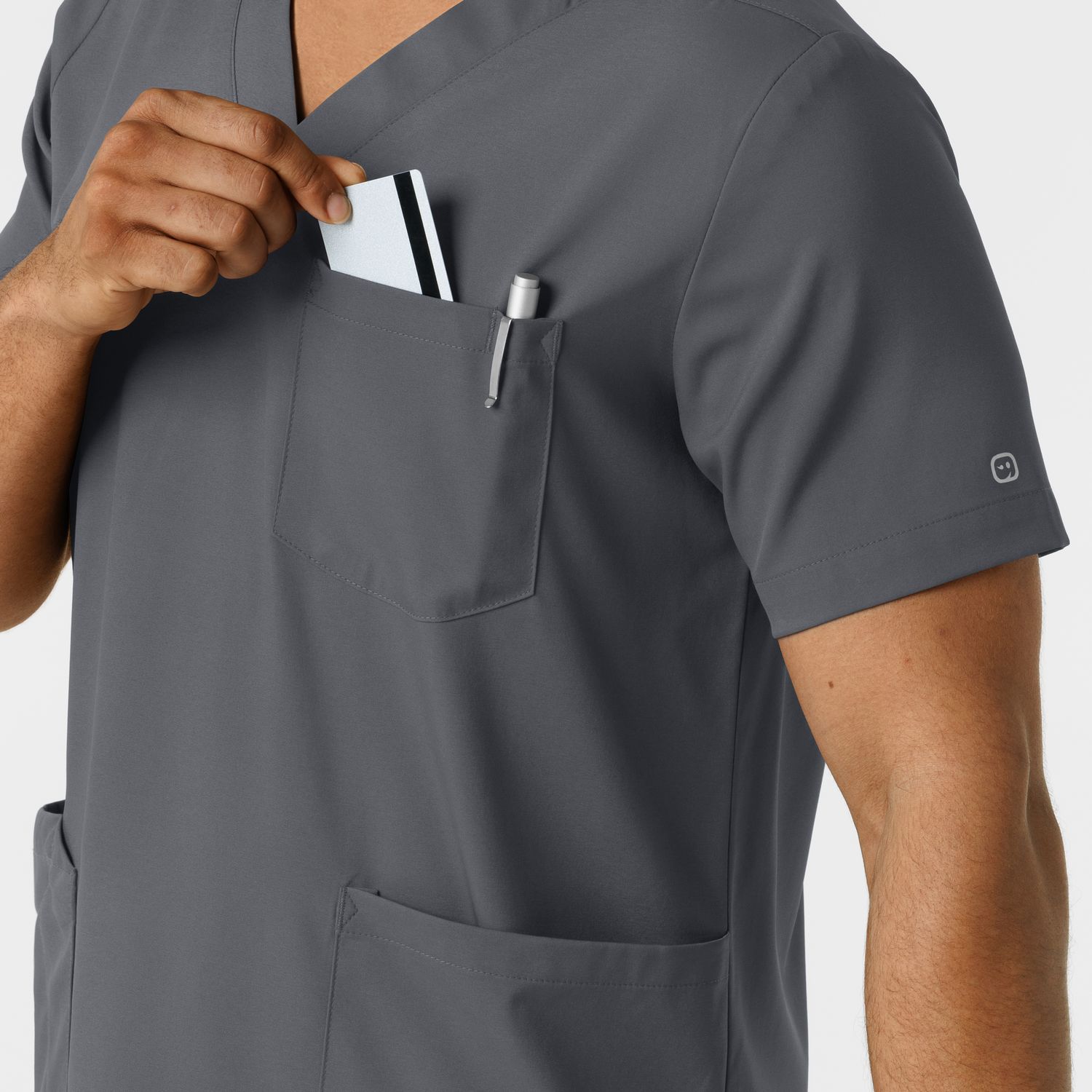 Casacca uomo 6351 scollo a V pewter