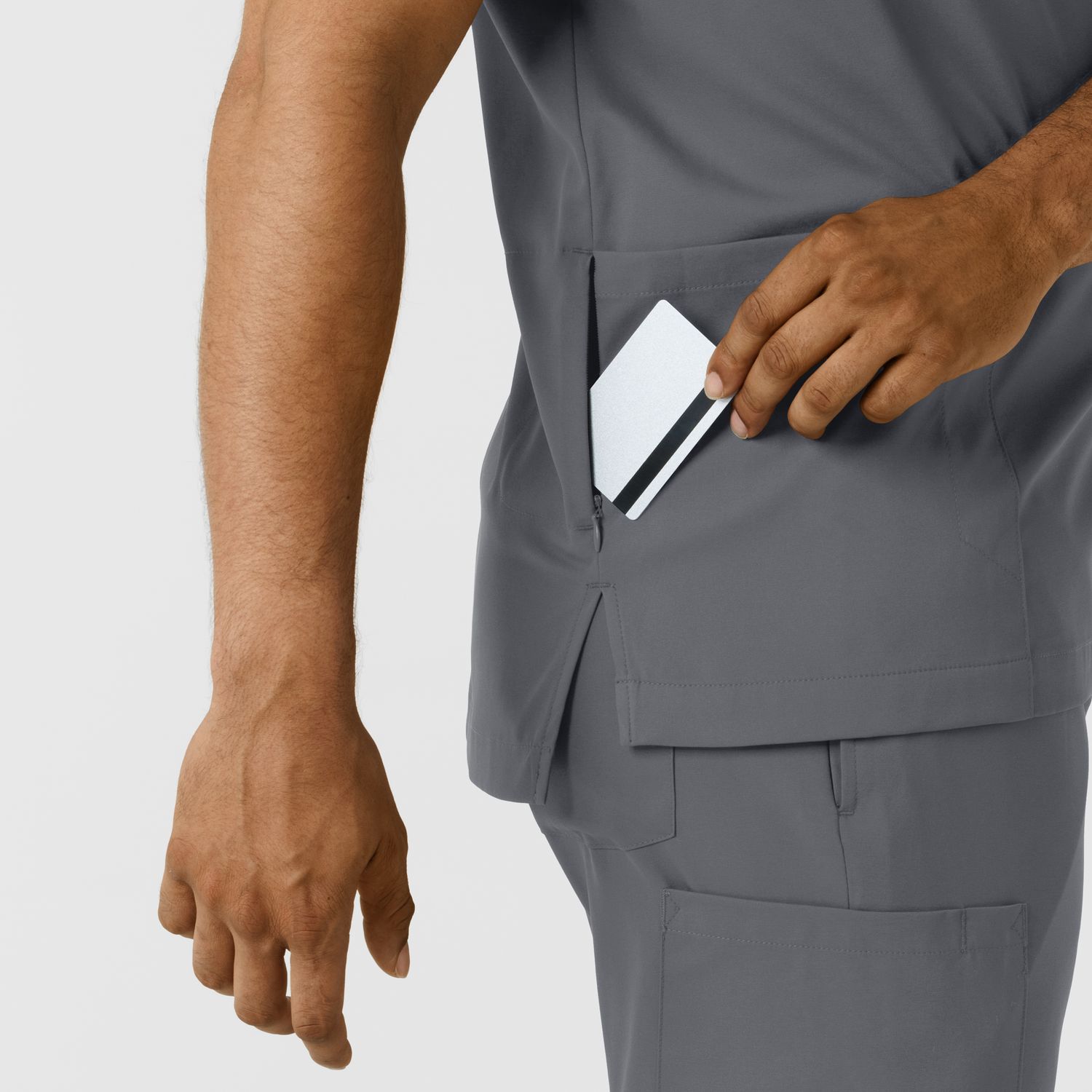 Casacca uomo 6351 scollo a V pewter