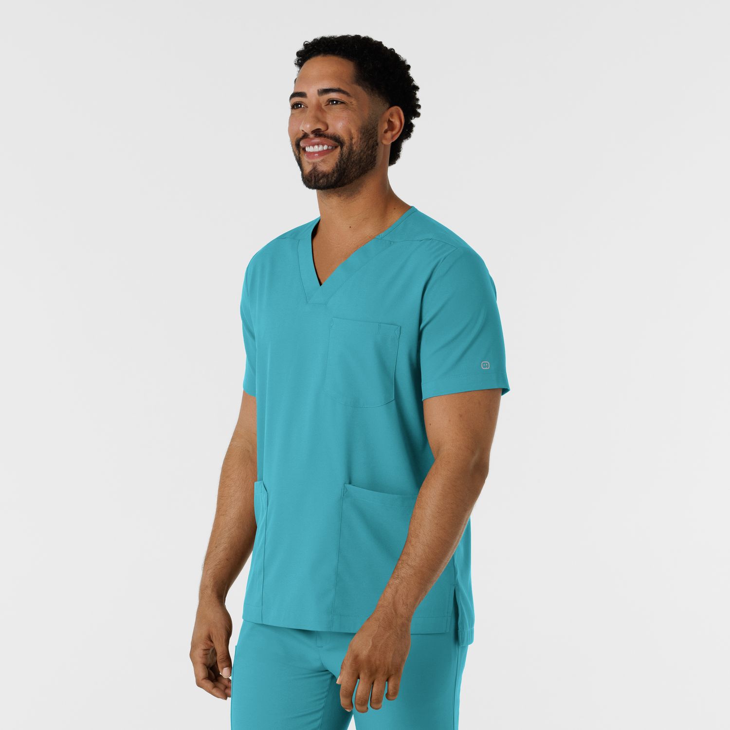 Casacca uomo 6351 scollo a V teal blue