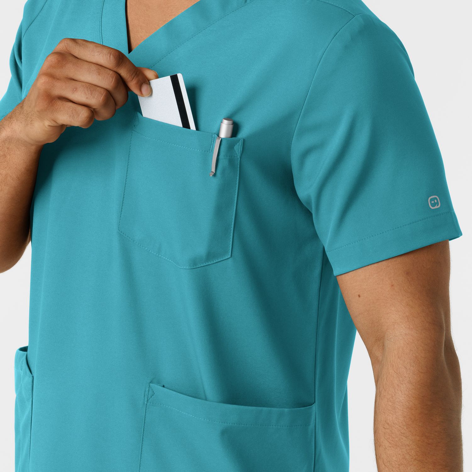 Casacca uomo 6351 scollo a V teal blue