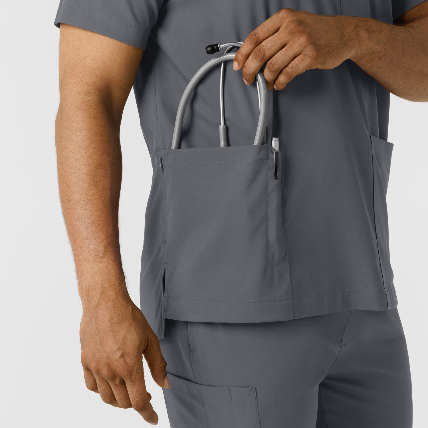 Casacca uomo 6351 scollo a V pewter